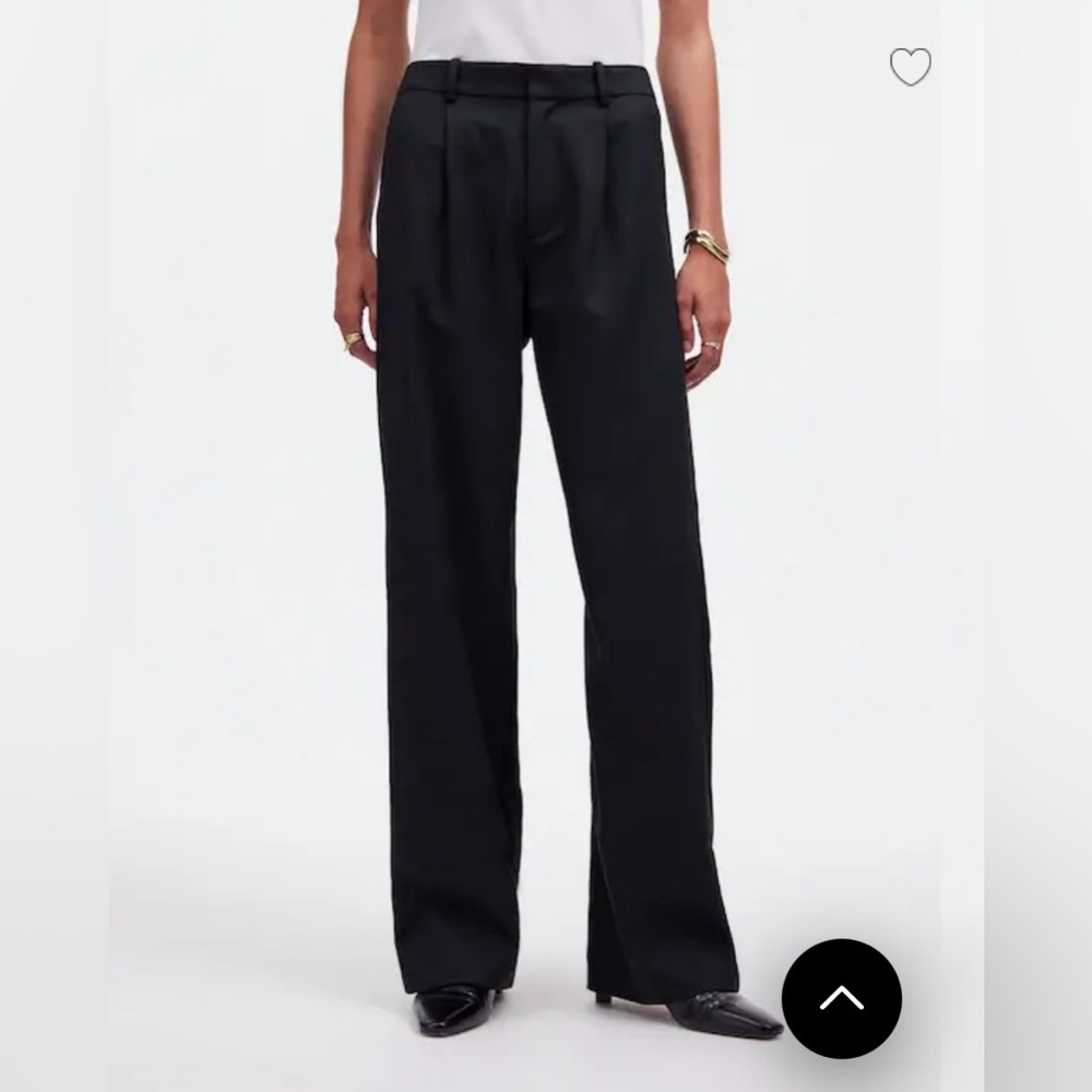 Madewell Black Satin Wide Leg Pants. Size 10